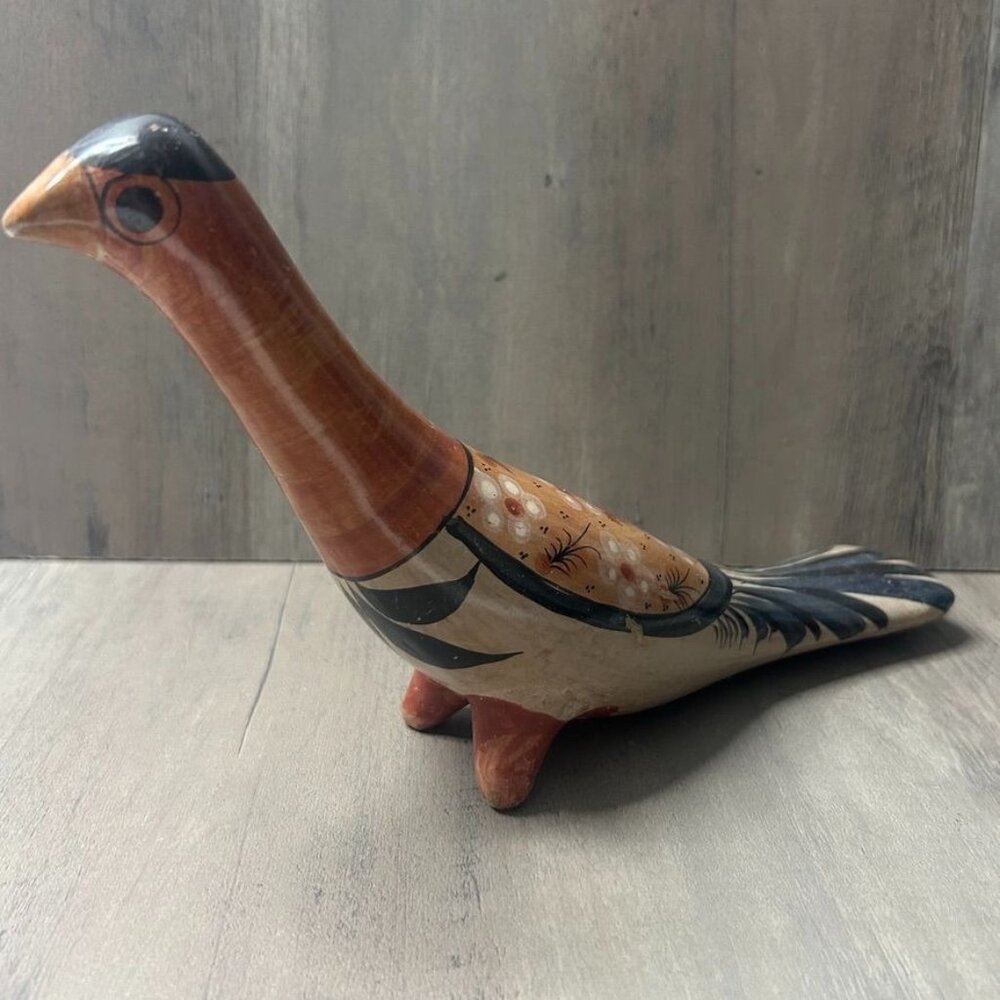 Hand-Painted Vintage Ceramic Bird ?Quail? Figurine Floral Design